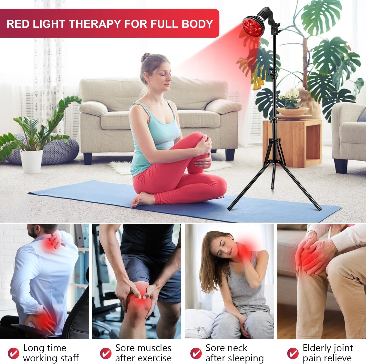 Red Light Therapy with Stand for Face and Body