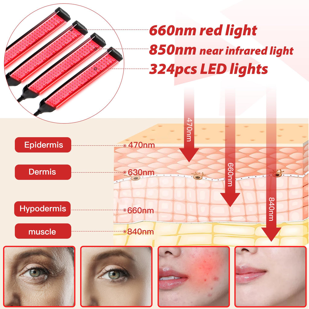 Red Light Therapy with Stand for Face and Body
