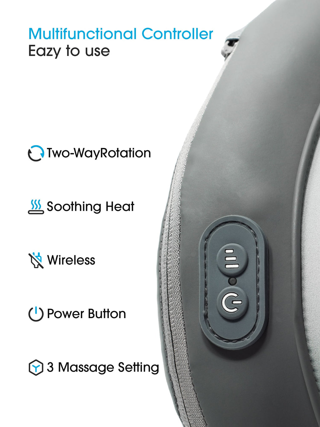 Cordless Shiatsu Massage Pillow with Heat