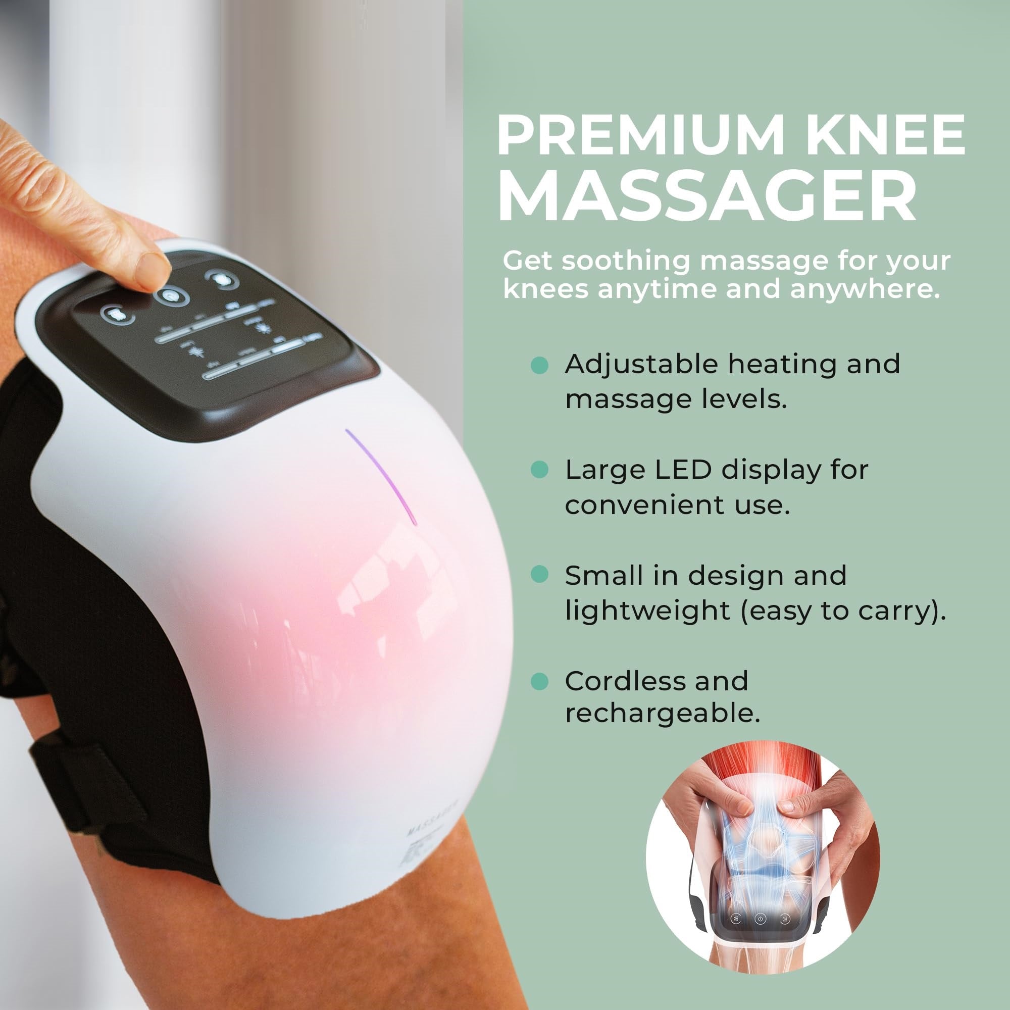 Portable Knee Massager with Heat