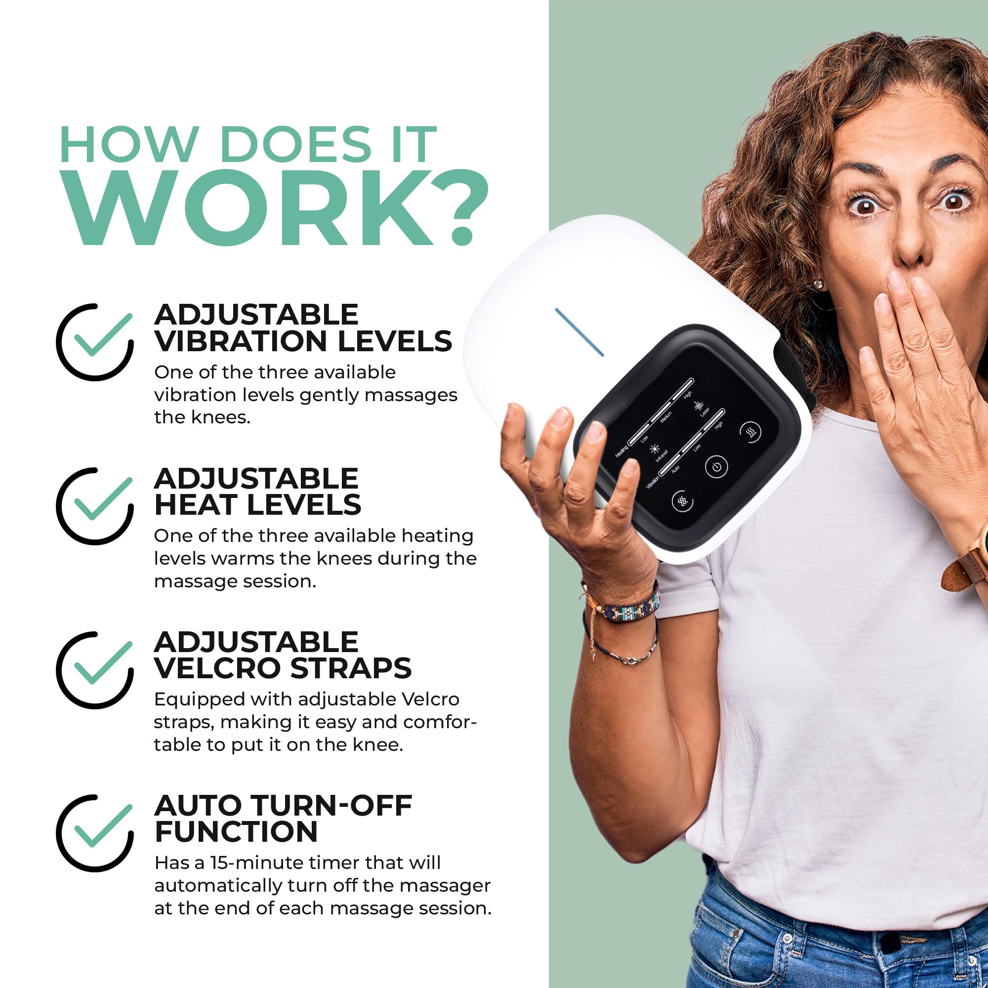 Portable Knee Massager with Heat