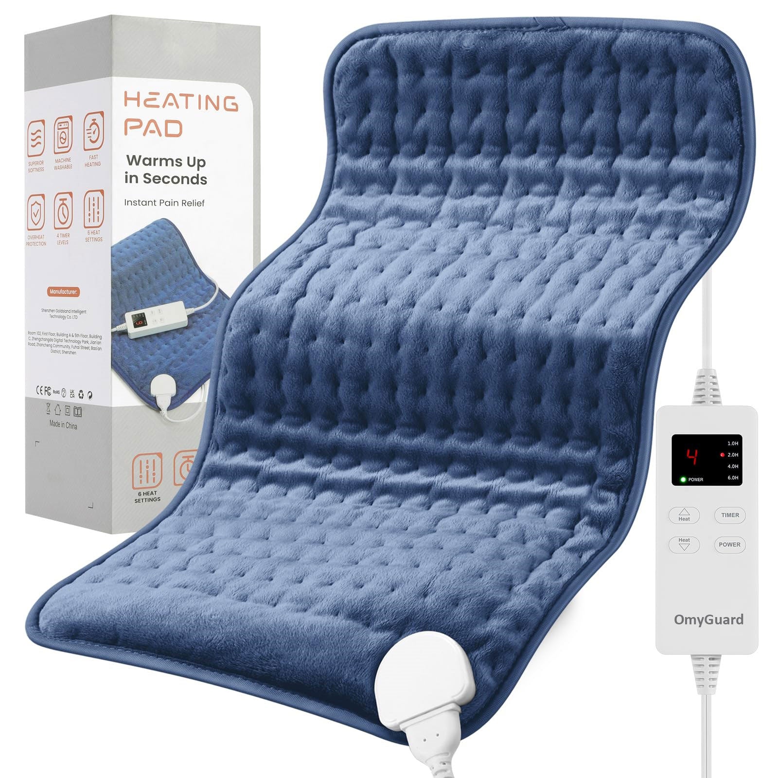 Electric Heating Pad for Back Pain Cramps Relief 12"x 24"(30*60cm)