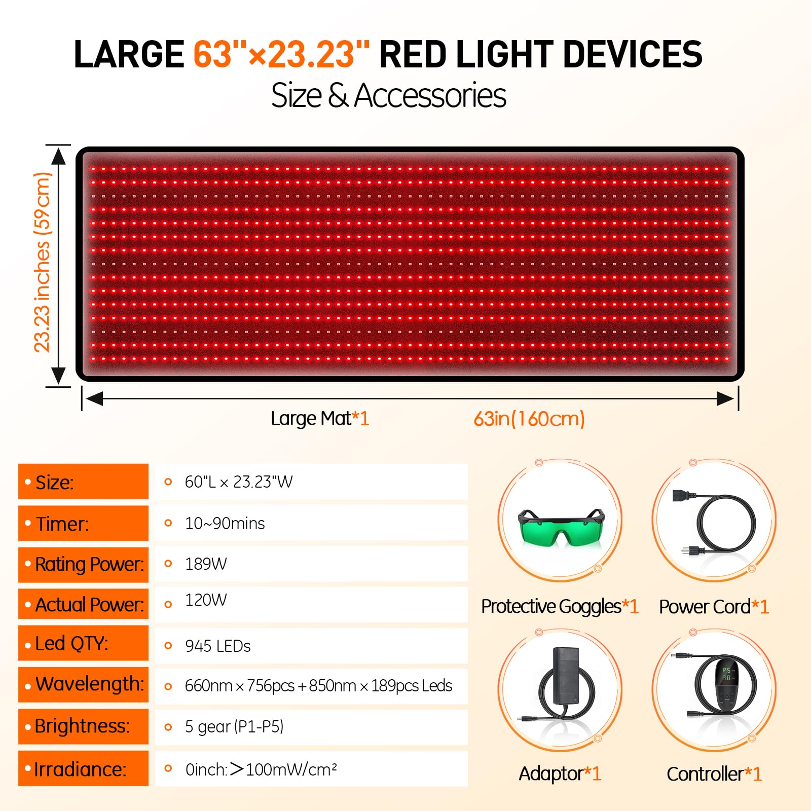 Extra Large Red Light Therapy Mat for Full Body